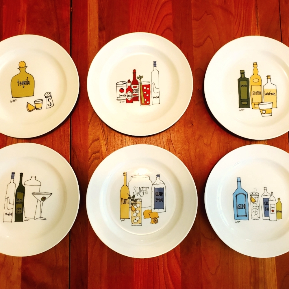 Set of 6 porcelain plates in gift box